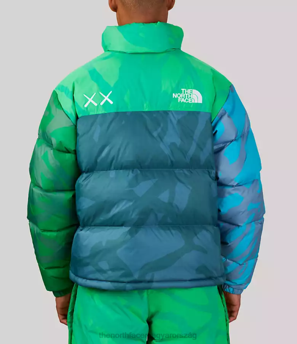 The North Face ruházat J2LJ591 kw safety green nuptse print egynemű tnf x kaws retro 1996-os nuptse kabát
