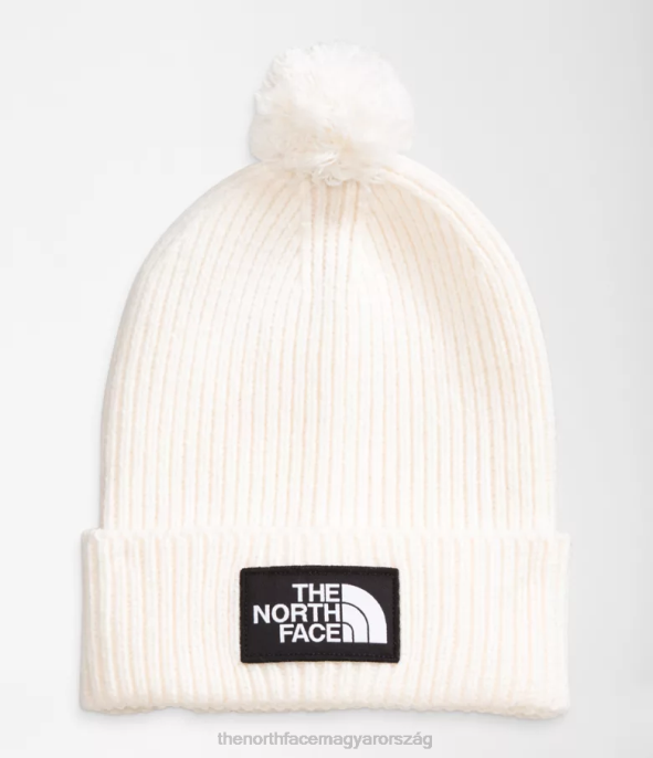 The North Face tartozék J2LJ1081 gardénia fehér egynemű tnf logós doboz pom beanie