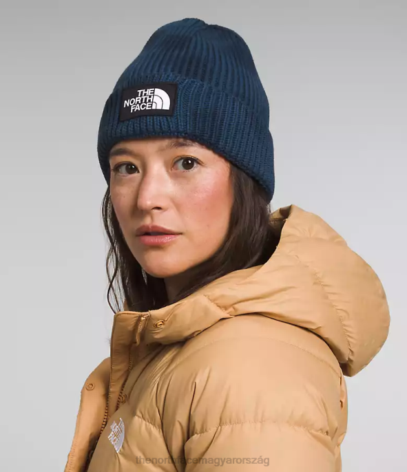 The North Face tartozék J2LJ793 árnyékos kék egynemű nyakkendős logós doboz sapka