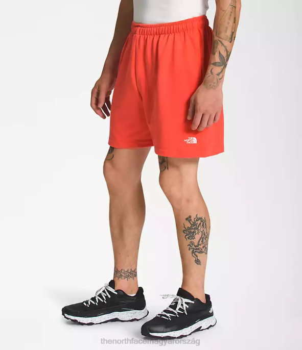 The North Face ruházat J2LJ360 retro narancs férfiak egyszerű logós polár rövidnadrág
