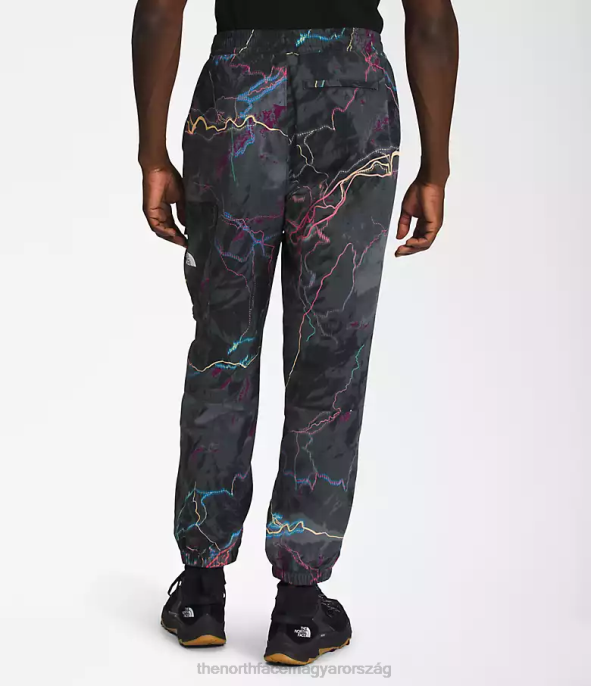 The North Face ruházat J2LJ487 tnf fekete nyomvonal fénylő nyomat férfiak tnf nylon easy nadrág