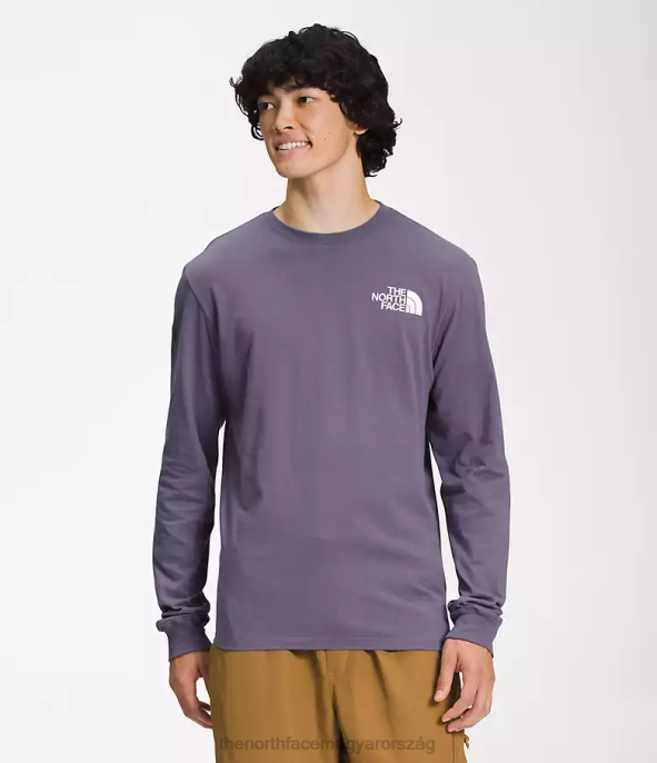 The North Face ruházat J2LJ1210 lunar slate/summit navy abstrct flower print férfiak hosszú ujjú box nse póló