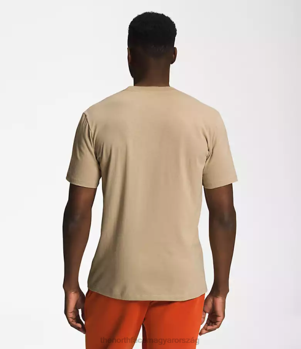 The North Face ruházat J2LJ1306 khaki kő/tnf fehér férfiak rövid ujjú félkupola póló