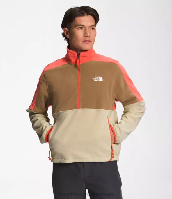 The North Face ruházat J2LJ304 kavics/hasznos barna/retro narancs férfiak tnf polartec 100 -zip