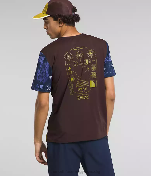 The North Face ruházat J2LJ882 summit navy nature remix print férfiak trailwear elveszett partján rövid ujjú