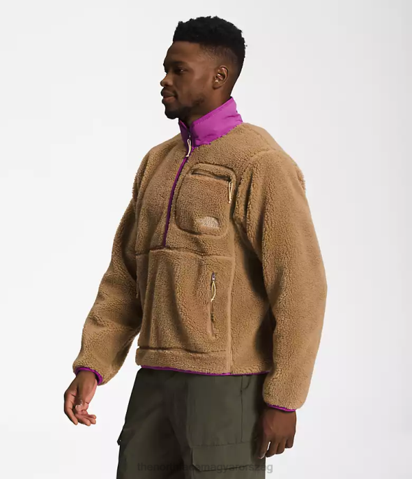 The North Face ruházat J2LJ122 használati barna/lila kaktuszvirág férfiak extrém bolyhos pulóver