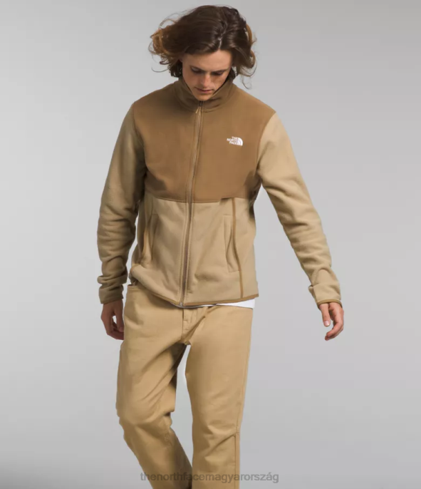 The North Face ruházat J2LJ13 khaki kő/használati barna férfiak alpesi polartec 100 kabát