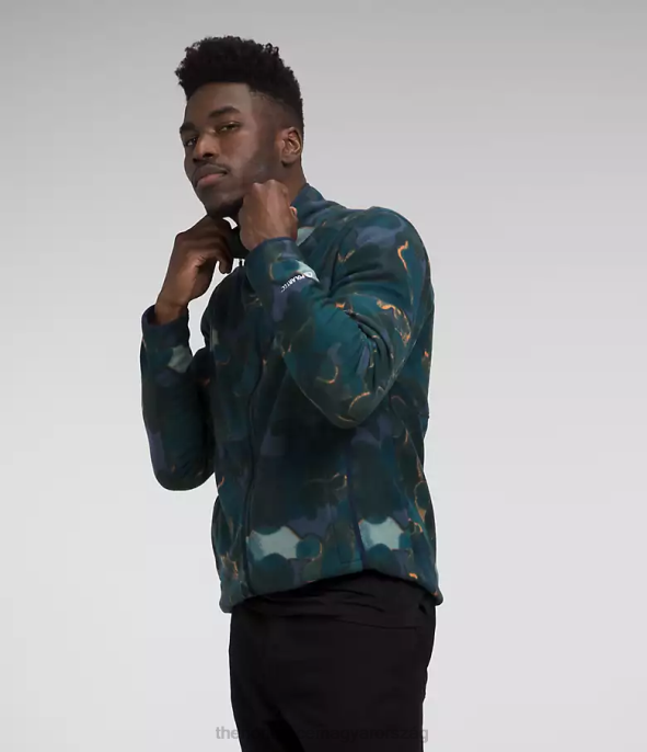 The North Face ruházat J2LJ14 Summit Navy Camo textúra nyomtatás férfiak alpesi polartec 100 kabát