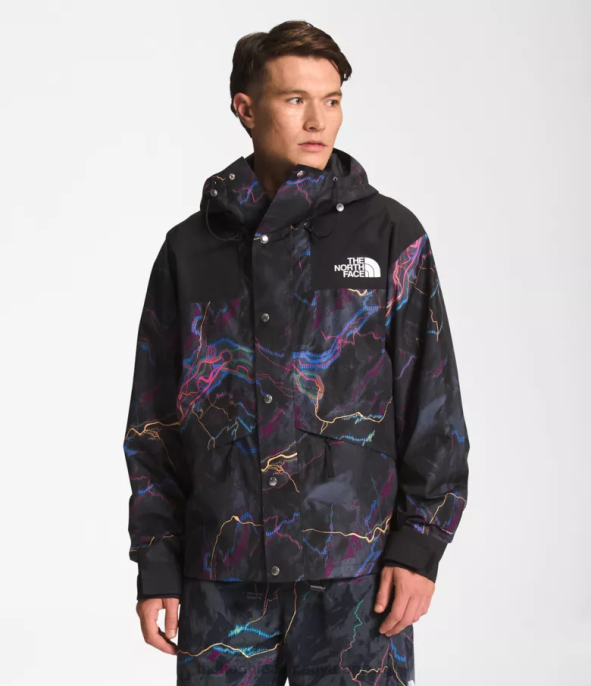 The North Face ruházat J2LJ1294 tnf fekete nyomvonal fénylő nyomat férfiak 86-os retro hegyi kabát