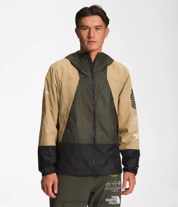 The North Face ruházat J2LJ347 khaki kő/tnf fekete/új tuape zöld férfiak trailwear szélsíp kabát