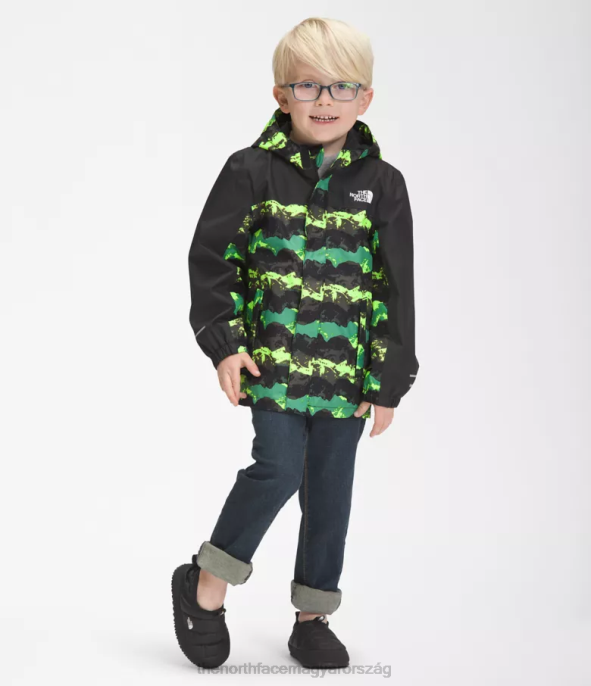 The North Face ruházat J2LJ86 mély fű zöld hegyi panoráma nyomat gyerekek antora esőkabát