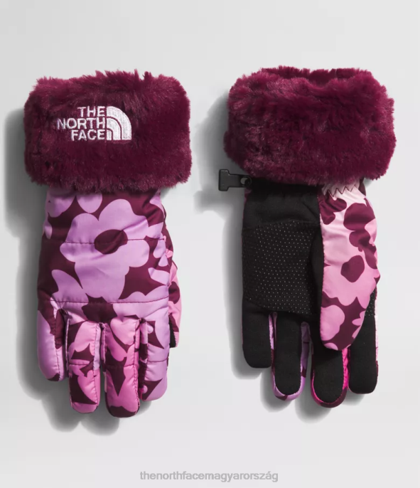 The North Face tartozék J2LJ461 boysenberry gradiens virágmintás gyerekek mohabimbó örvénykesztyű