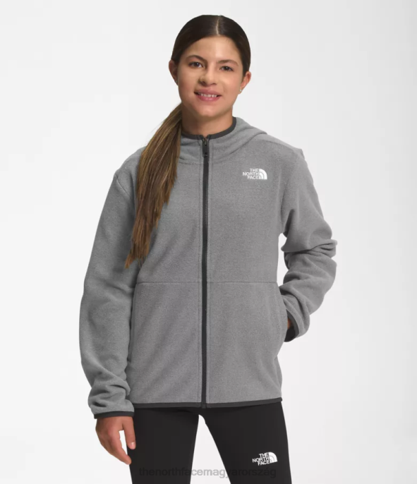 The North Face ruházat J2LJ519 tnf közepes szürke hanga gyerekek gleccser teljes cipzáros kapucnis kabát