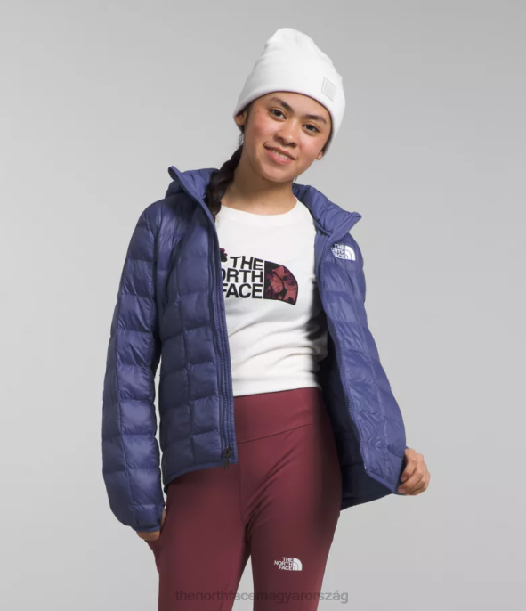 The North Face ruházat J2LJ182 barlangkék gyerekek termoball kapucnis kabát
