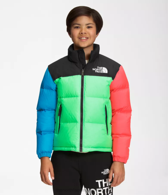 The North Face ruházat J2LJ340 klorofill zöld gyerekek 1996-os retro nuptse kabát