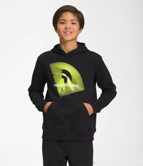 The North Face ruházat J2LJ1103 tnf fekete/tnf fekete/led sárga gyerekek tábori polár pulóver kapucnis pulóver