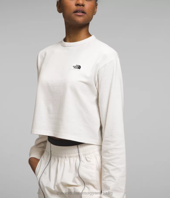 The North Face ruházat J2LJ851 gardénia fehér nők hosszú ujjú örökség patch póló