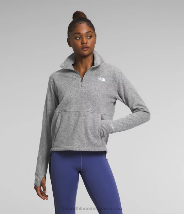 The North Face ruházat J2LJ160 tnf közepes szürke hanga nők alpesi polartec 100-as cipzáras burkolat