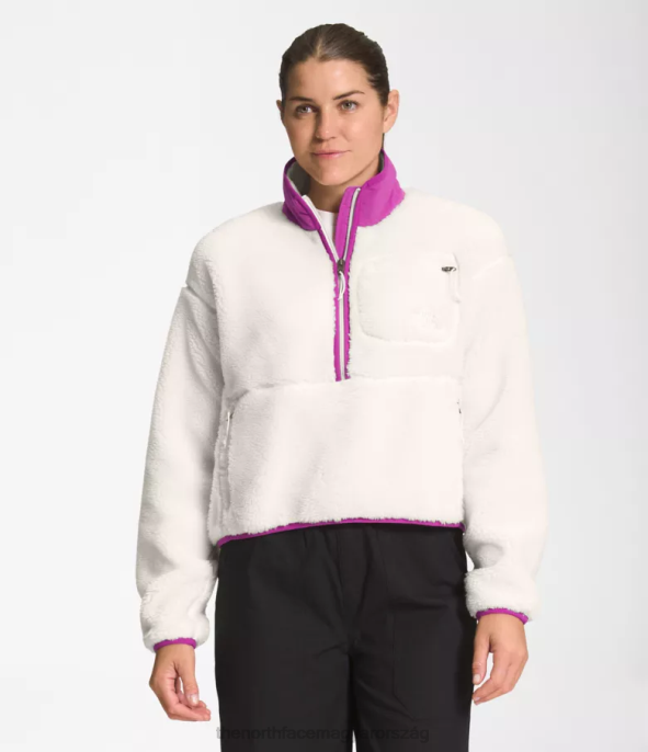 The North Face ruházat J2LJ807 gardénia fehér/lila kaktuszvirág nők extrém bolyhos pulóver