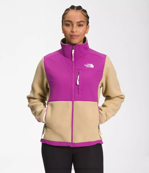 The North Face ruházat J2LJ149 khaki kő/lila kaktuszvirág/gardénia fehér nők denali kabát