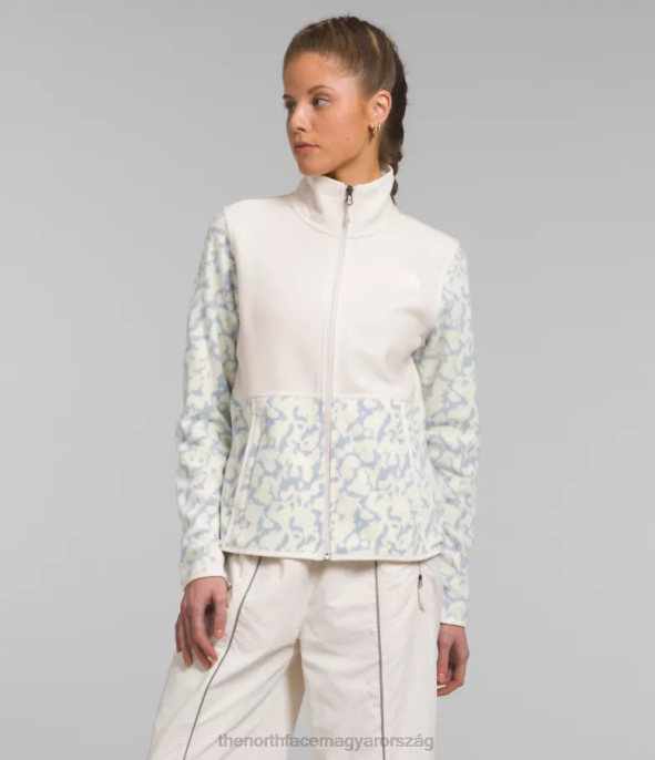 The North Face ruházat J2LJ445 poros periwinkle grafikus festéknyomat/gardenia fehér nők alpesi polartec 100 kabát