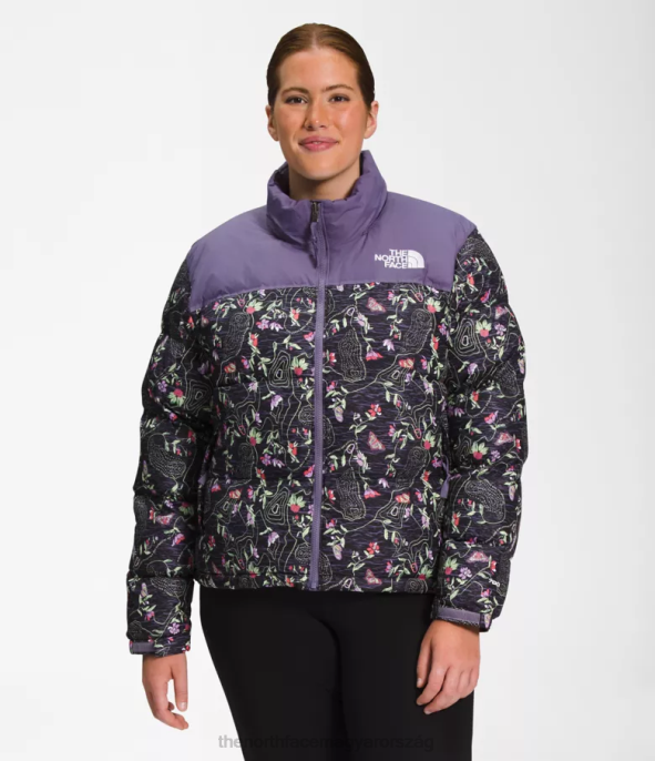 The North Face ruházat J2LJ801 tnf fekete iwd nyomtatás nők plusz 1996-os retro nuptse kabát