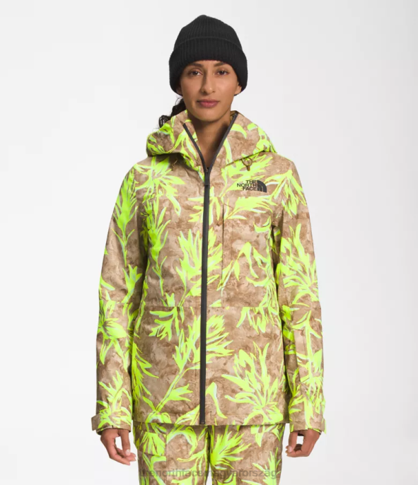 The North Face ruházat J2LJ1175 használati barna préri ecsetnyomat nők thermoball eco snow triclimate kabát