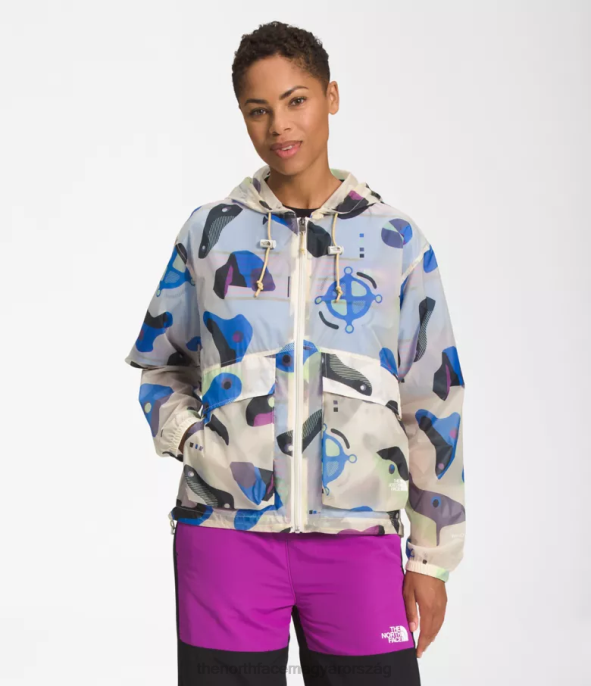 The North Face ruházat J2LJ1230 gardénia fehér infographic nyomtatás nők m66 áttetsző szélkapu