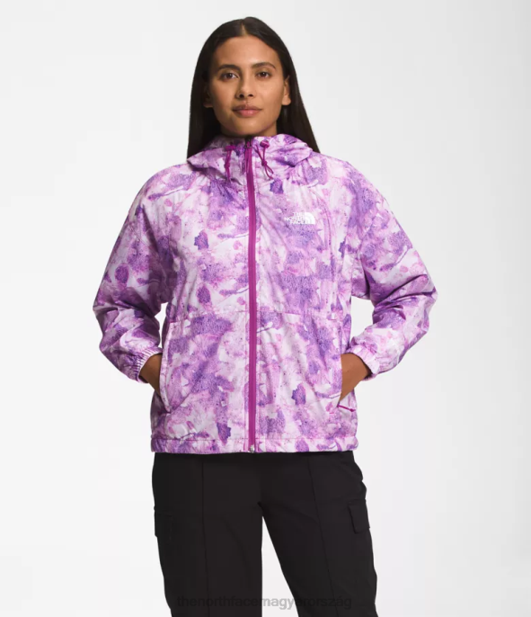 The North Face ruházat J2LJ673 lila kaktuszvirág tónusos festéknyomat nők hidranalin kabát 2000-25'' hossza
