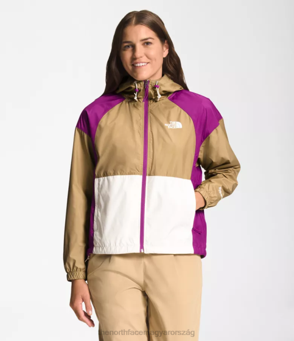 The North Face ruházat J2LJ674 khaki kő/lila kaktuszvirág/gardénia fehér nők hidranalin kabát 2000-25'' hossza